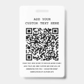 Gastspreker Auteur Event Logo QR Code Foto-ID Badge (Achterkant)