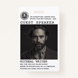 Gastspreker Auteur Event Logo QR Code Foto-ID Badge