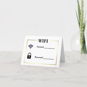 Gastvakantie WiFi & Wachtwoordgids Gold Border Bedankkaart