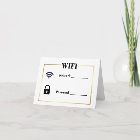Gastvakantie WiFi & Wachtwoordgids Gold Border Bedankkaart (Voorkant)