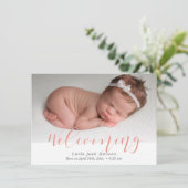 Gastvrij - Geboorte aankondiging foto kaart (Staand voorkant)