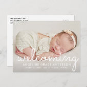 gastvrij | Leuk script baby aankondiging briefkaar Briefkaart (Voorkant / Achterkant)