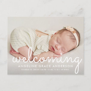 gastvrij   Leuk script baby aankondiging briefkaar Briefkaart