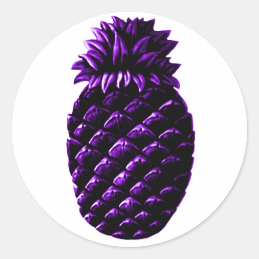 Gastvrijheid Ananas Paarse Het MUSEUM Zazzle GIF Ronde Sticker (Voorkant)