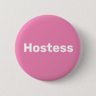 Gastvrouw Minimalistische Bruidsfeest Party Bruilo Ronde Button 5,7 Cm
