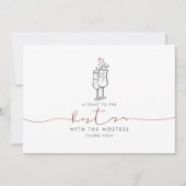 Gastvrouw Mostess Schattig Minimalistisch Dank Je  (Voorkant)