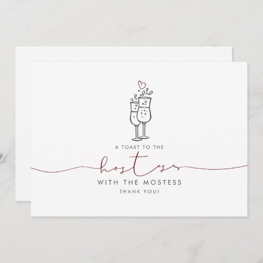 Gastvrouw Mostess Schattig Minimalistisch Dank Je  (Voorkant / Achterkant)