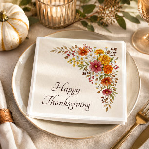Gastvrouw Thanksgiving Bloemstuk Persoonlijk Servet