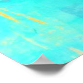 "Gastweg" Turquoise en Oranje Abstracte kunst Poster (Hoek)