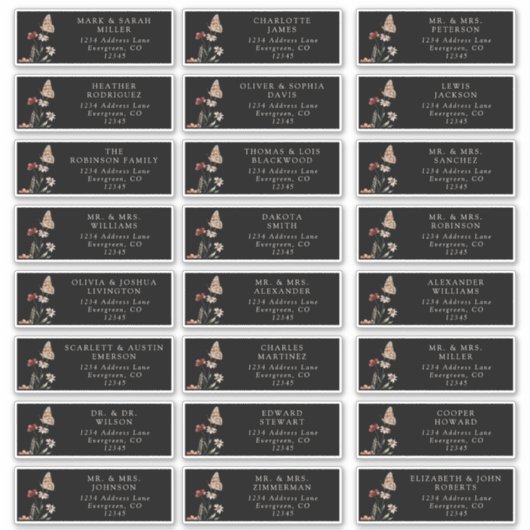 Gastzwarte Adresetiketten Sticker (Voorkant)