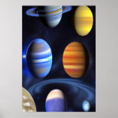 Gasvliegtuigen in de ruimte | AI Art Poster (Voorkant)