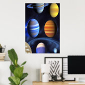 Gasvliegtuigen in de ruimte | AI Art Poster (Thuiskantoor)