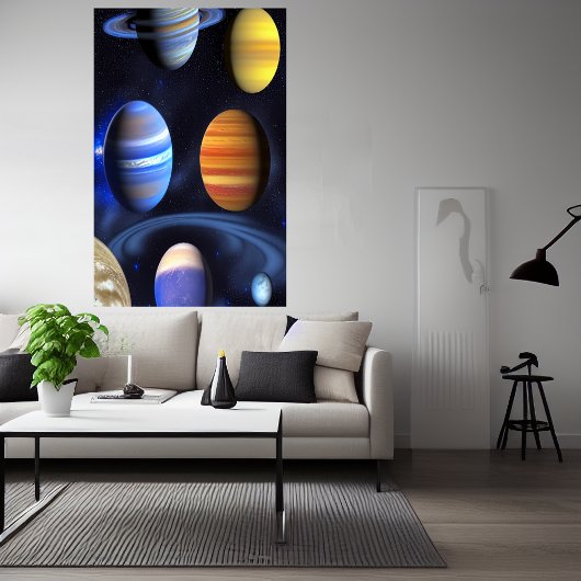 Gasvliegtuigen in de ruimte | AI Art Poster