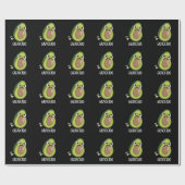 Gasvocado Grappig Scheten Avocado Pun Donker BG Cadeaupapier (Vlak)