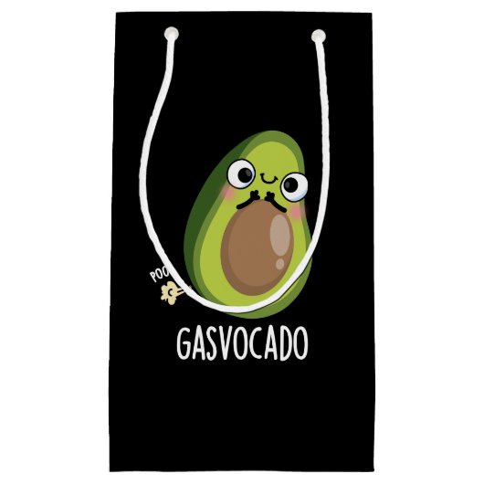 Gasvocado Grappig Scheten Avocado Pun Donker BG Klein Cadeauzakje (Voorkant)