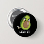 Gasvocado Grappig Scheten Avocado Pun Donker BG Ronde Button 5,7 Cm (Voorkant /achterkant)