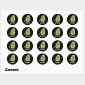 Gasvocado Grappig Scheten Avocado Pun Donker BG Ronde Sticker (Vel)