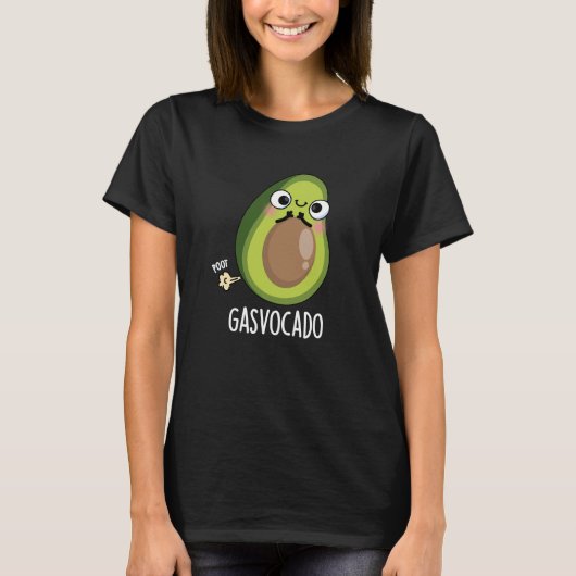 Gasvocado Grappig Scheten Avocado Pun Donker BG T-shirt (Voorkant)
