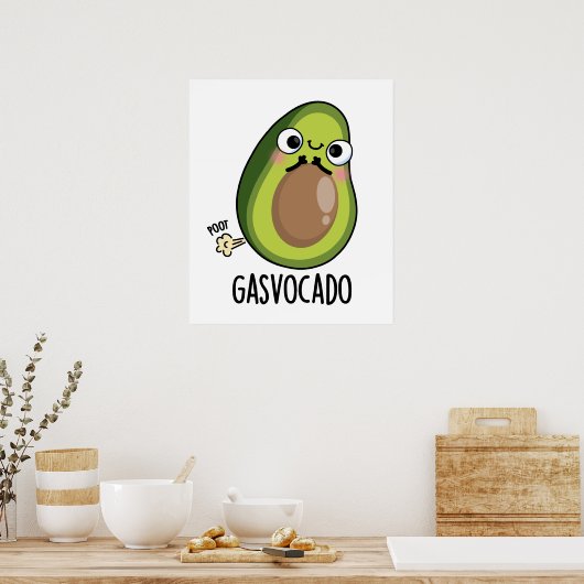 Gasvocado Grappig Scheten Avocado Pun Poster (Keuken)