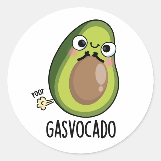 Gasvocado Grappig Scheten Avocado Pun Ronde Sticker (Voorkant)