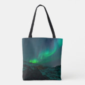 Gasvrouw Aurora Lights Script Elegant Trouwfeest Tote Bag (Achterkant)
