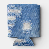 Gat, denim jeans, gescheurde textuur blikjeskoeler (Achterkant)