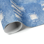 Gat, denim jeans, gescheurde textuur cadeaupapier (Rol Hoek)