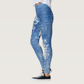 Gat, denim jeans, gescheurde textuur leggings (Links)