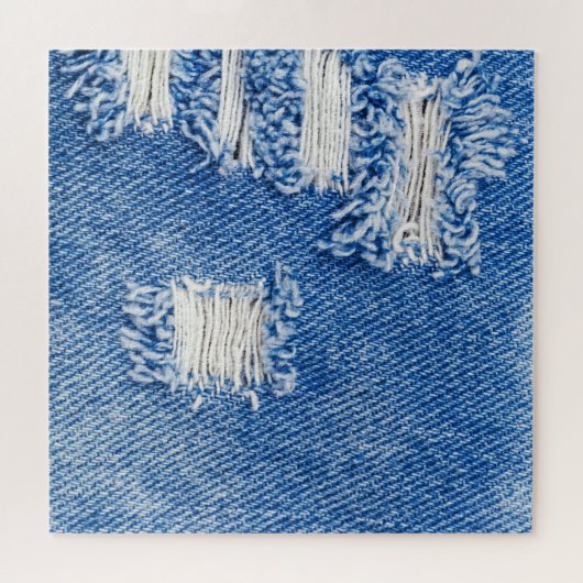 Gat, denim jeans, gescheurde textuur legpuzzel (Horizontaal)