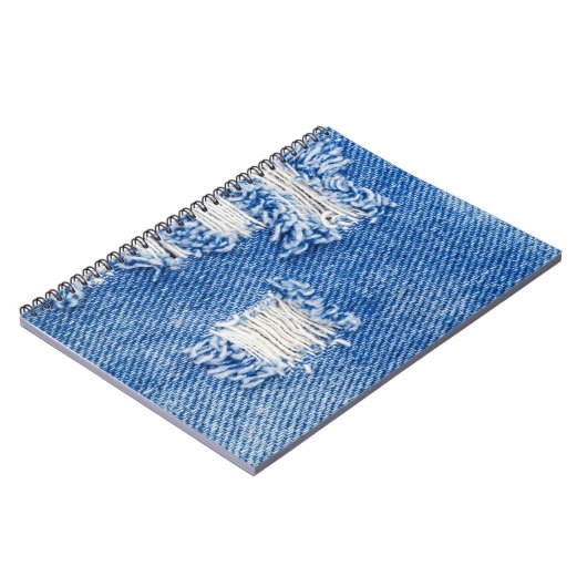 Gat, denim jeans, gescheurde textuur notitieboek (Linkerzijde)