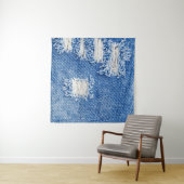 Gat, denim jeans, gescheurde textuur wandkleed (In Situ (horizontaal))