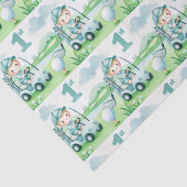 Gat in een 1e verjaardag Golf Boy Waterverf Tissuepapier (Detail)