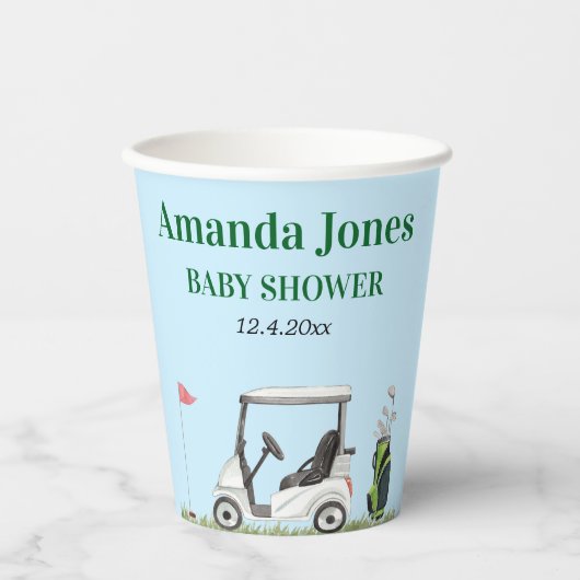 Gat in een Baby shower Papieren Bekers (Voorkant)