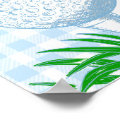 Gat in een blauwe golf 1e verjaardag welkomstbord poster (Hoek)