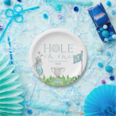 Gat in een blauwe golf 1e verjaardagsfeest papieren bordje (Feest)