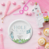 Gat in een blauwe golf 1e verjaardagsfeest papieren bordje (Feest)