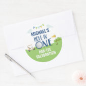 Gat in een eerste sticker in blauw (Envelop)