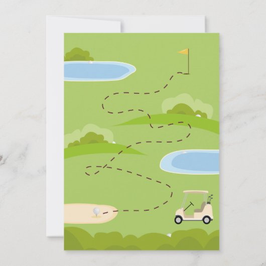 Gat in een eerste verjaardag Golf uitnodiging (Achterkant)