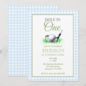 Gat in een eerste verjaardagsuitnodiging - Golfthe Kaart (Voorkant / Achterkant)
