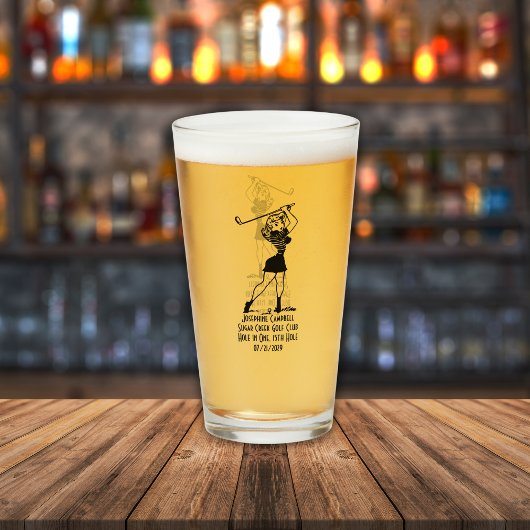 Gat in een gepersonaliseerde retro stijl meisje ca glas