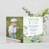 Gat in een golf 1e verjaardag foto Dank u kaart (Staand voorkant)