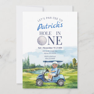 Gat in een golf 1e verjaardag foto uitnodiging