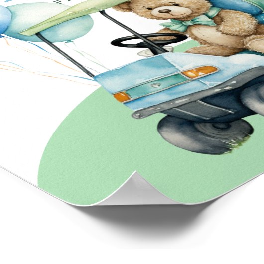 Gat In Een Golf Boy Eerste Verjaardag Welkomstbord Poster (Hoek)