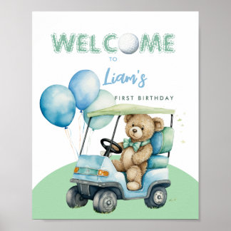 Gat In Een Golf Boy Eerste Verjaardag Welkomstbord Poster