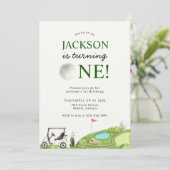 Gat in een golf eerste verjaardag uitnodiging (Staand voorkant)