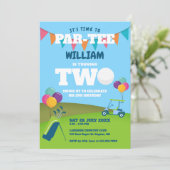 Gat In Een Golf Partee 2e Verjaardagsfeestje Kaart (Staand voorkant)