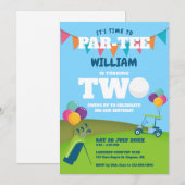 Gat In Een Golf Partee 2e Verjaardagsfeestje Kaart (Voorkant / Achterkant)