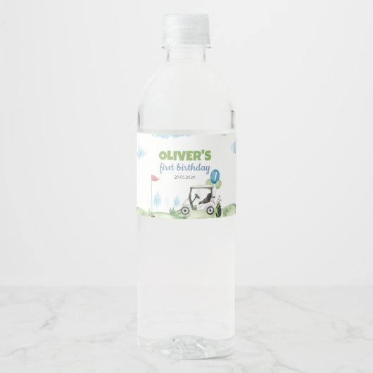 Gat In Een Golf Verjaardagsfeestje Waterfles Label Waterfles Etiket (Voorkant)