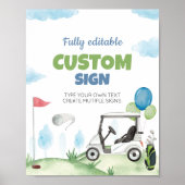 Gat in een Golf verjaardagsfeesttafel teken Poster (Voorkant)