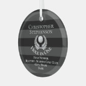 Gat in een golfbaan Custom Recognition Award Glas Ornament (Voorkant links)